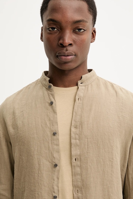 Льняная рубашка HUGO зелёный 50490740