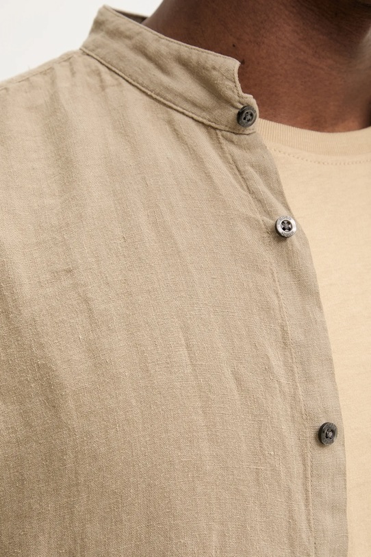 Льняная рубашка HUGO 50490740 зелёный