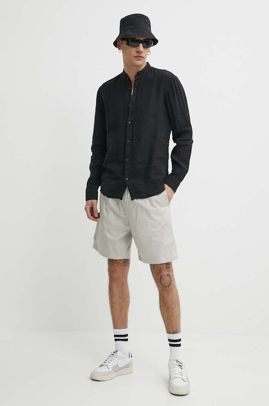 HUGO cămașă de in 50490740 negru SS25