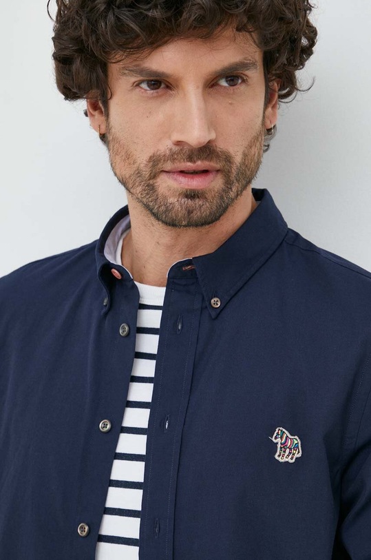 Βαμβακερό πουκάμισο PS Paul Smith M2R.599R.FZEBRA σκούρο μπλε SS23