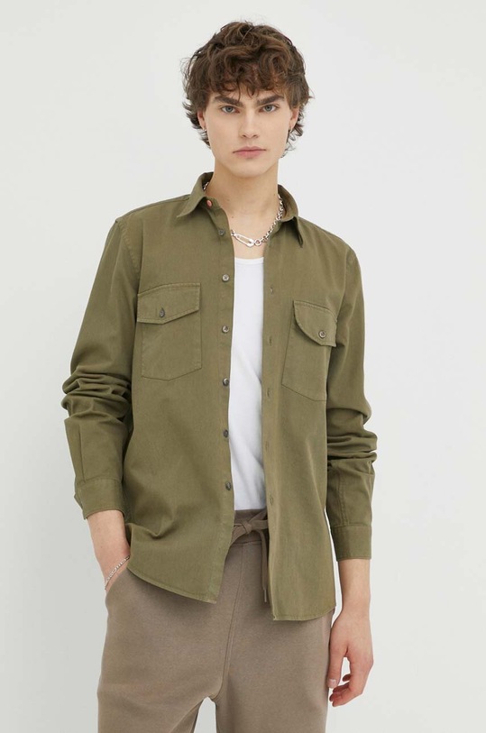 PS Paul Smith camasa din bumbac lung verde M2R.992X.K21452