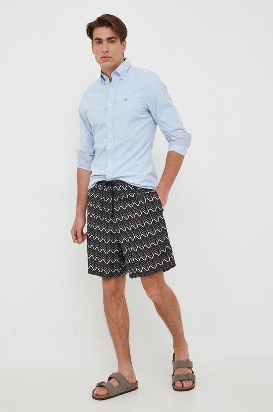 Gant camasa din bumbac 3230115 albastru SS24