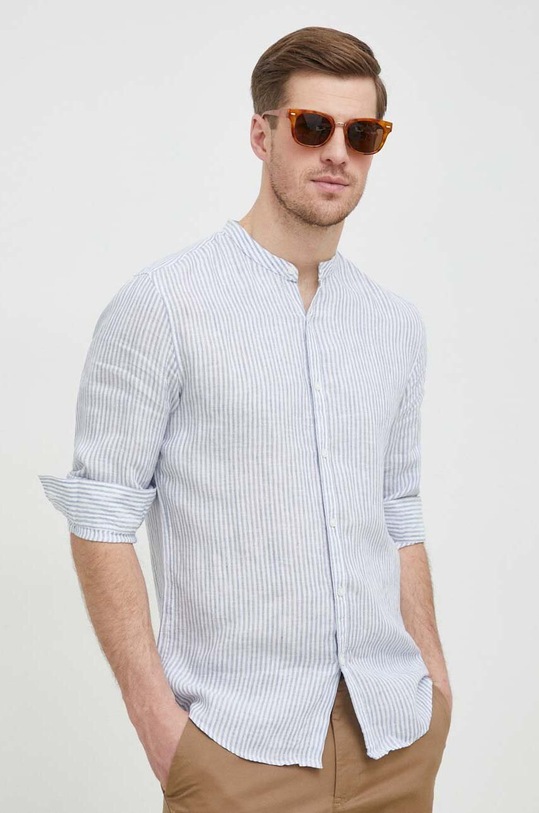 Plátěná košile Michael Kors pruhy modrá CS340028VW