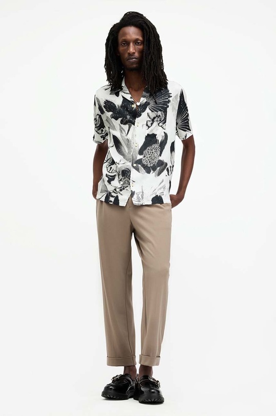 AllSaints koszula FREQUENCY SS SHIRT MS064Y biały