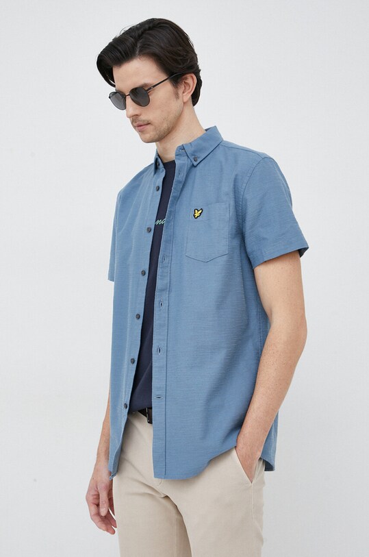 Bavlnená košeľa Lyle & Scott modrá SW1800V.W825