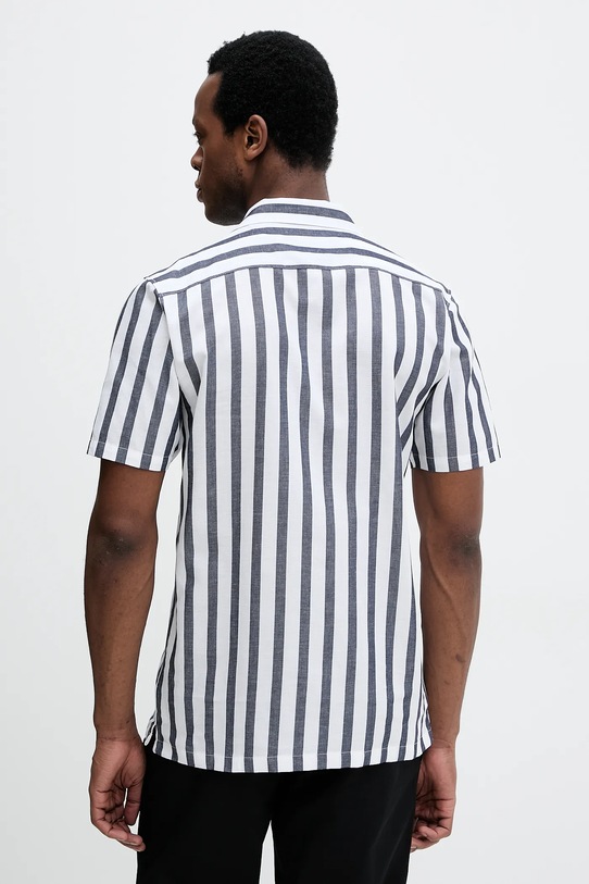 Odzież Lindbergh koszula z domieszką lnu 30.203321.NAVY biały