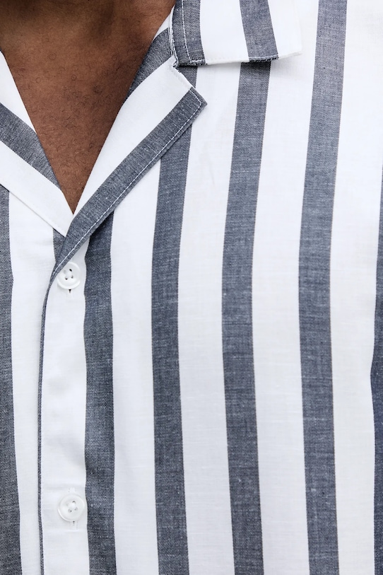 Lindbergh koszula z domieszką lnu 30.203321.NAVY biały