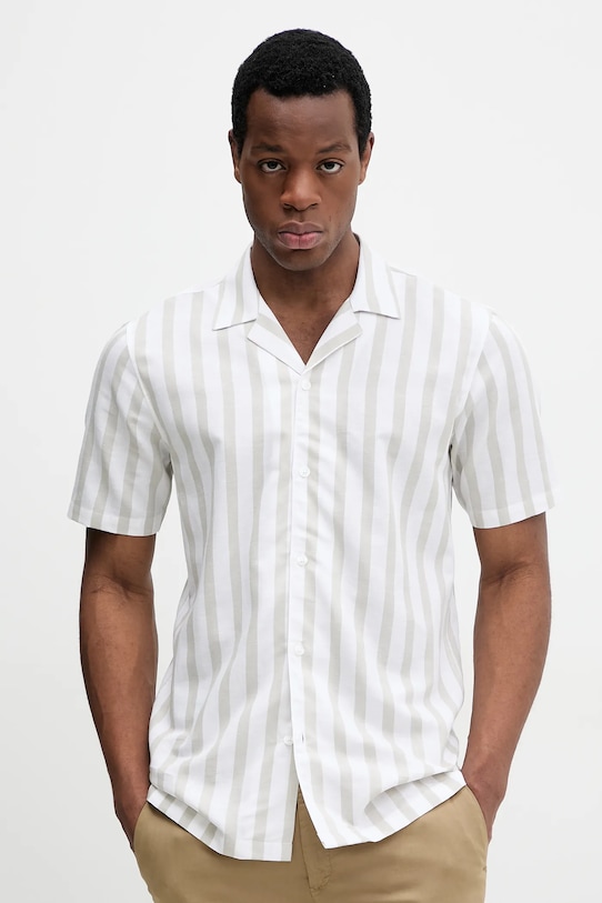 Lindbergh koszula z domieszką lnu regular biały 30.203321.STONE