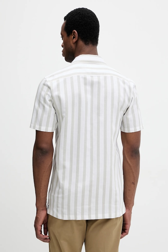 Odzież Lindbergh koszula z domieszką lnu 30.203321.STONE biały