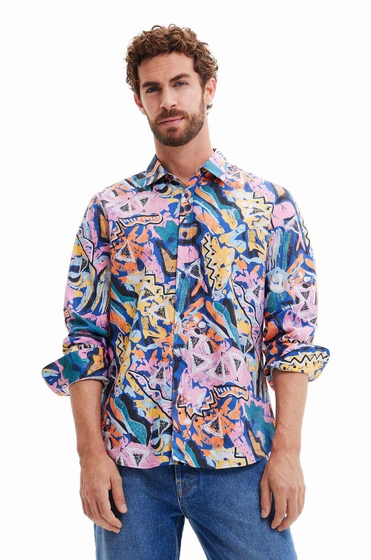 Desigual camasa de bumbac pentru copii lung multicolor 23SMCW48