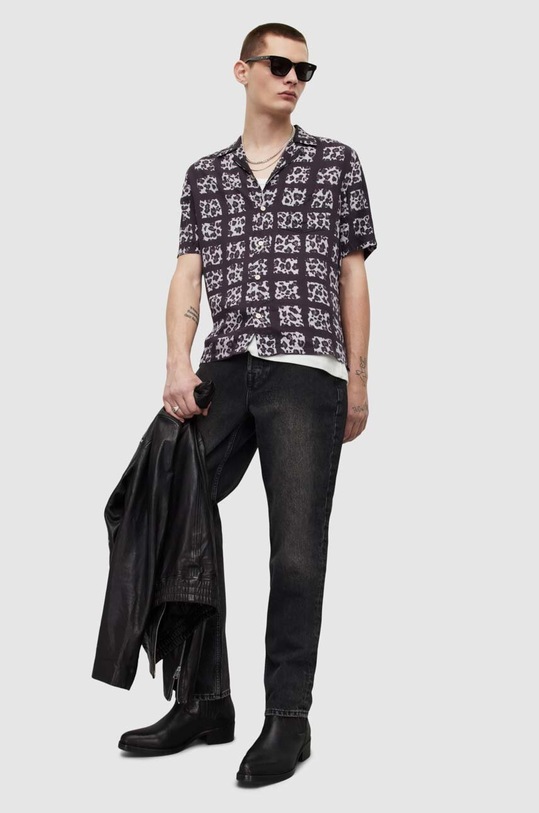 Odzież AllSaints koszula CUBE SS SHIRT MS071Y czarny