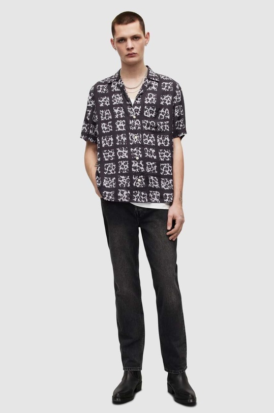 AllSaints koszula CUBE SS SHIRT czarny MS071Y