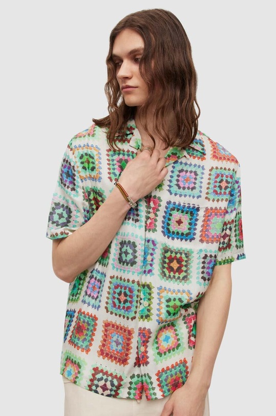 AllSaints koszula TUNIS SS SHIRT casual biały MS198Y