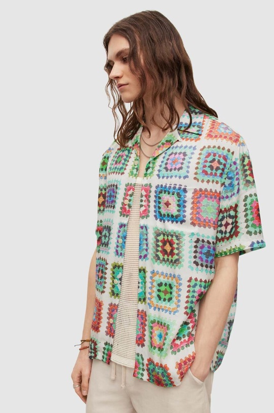 AllSaints koszula TUNIS SS SHIRT MS198Y biały SS23