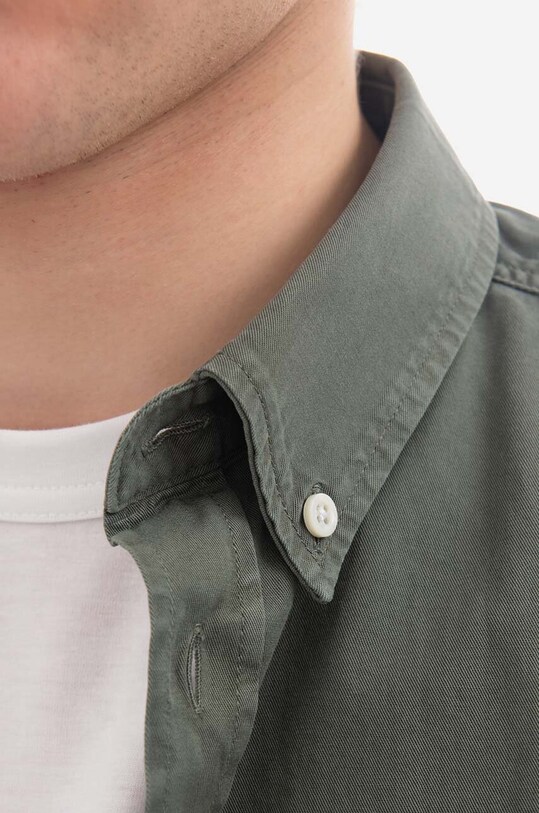 Norse Projects cotton shirt Anton Light Twill green N40.0790.8061