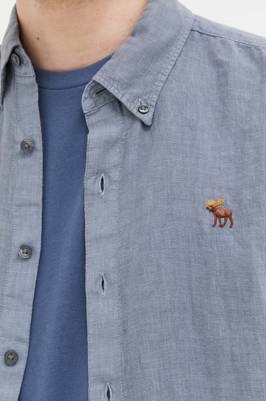 Πουκάμισο από λινό Abercrombie & Fitch KI125.3089.220 μπλε