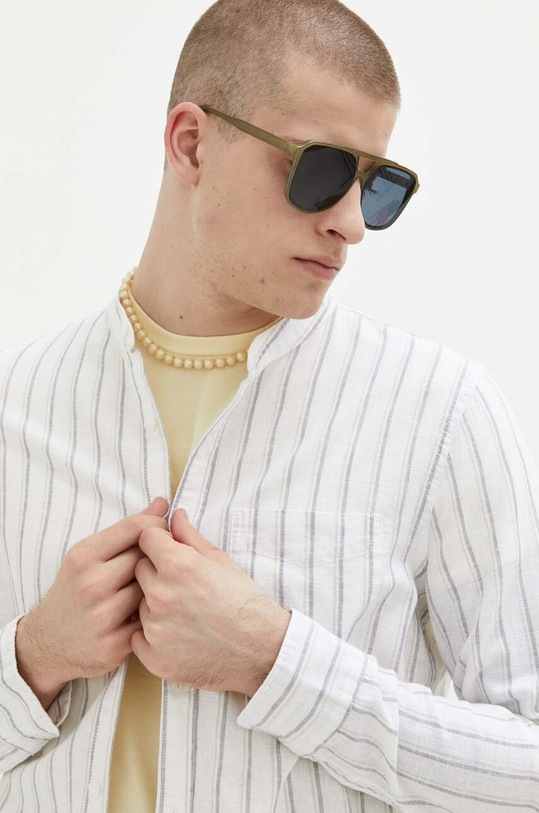 Hollister Co. koszula lniana KI325.3062.105 biały
