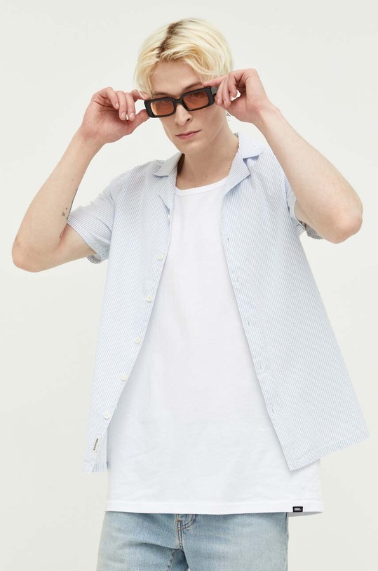 Hollister Co. koszula bawełniana wzorzyste niebieski KI325.3078.220