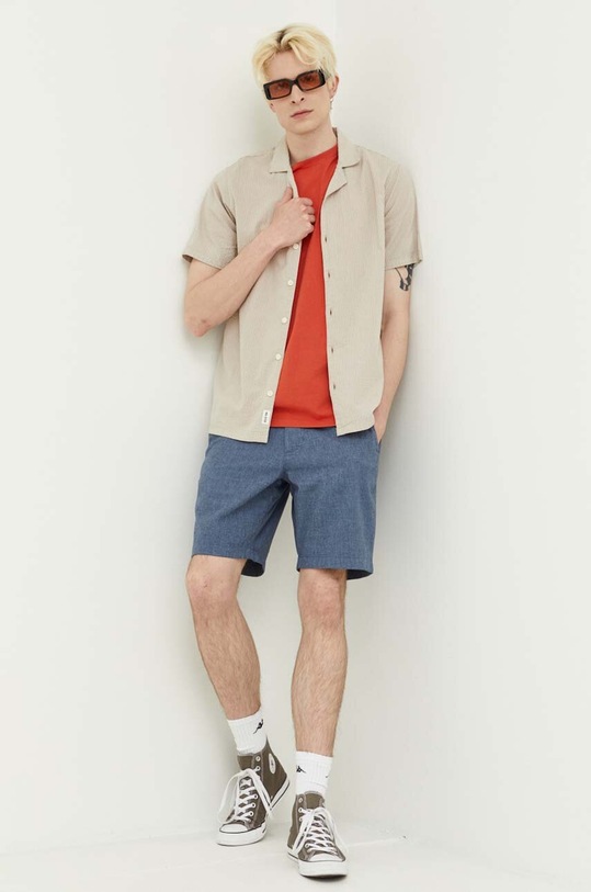 Hollister Co. koszula bawełniana KI325.3078.400 beżowy SS23