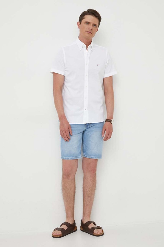 Bavlnená košeľa Tommy Hilfiger MW0MW30911.PPYX biela SS24