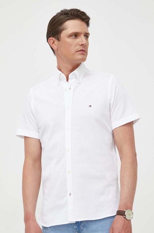 Bavlnená košeľa Tommy Hilfiger biela MW0MW30911.PPYX