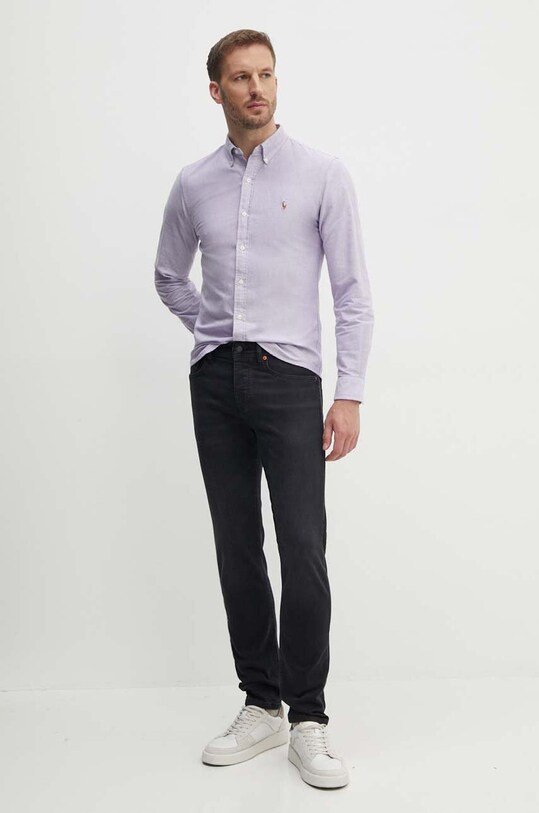 Polo Ralph Lauren koszula bawełniana 710792161 fioletowy AW24
