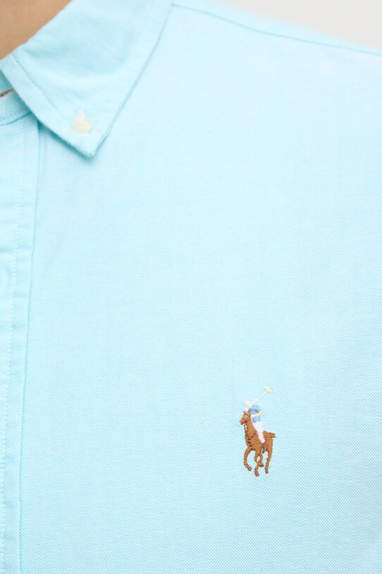 Памучна риза Polo Ralph Lauren 710792161 тюркоазен