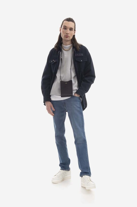 A.P.C. cotton shirt Mainline COFCI.M02778 navy SS23