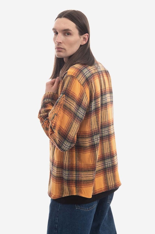 Oblečení Košile s příměsí vlny Billionaire Boys Club Check Shirt B22417 ORANGE B22417 oranžová