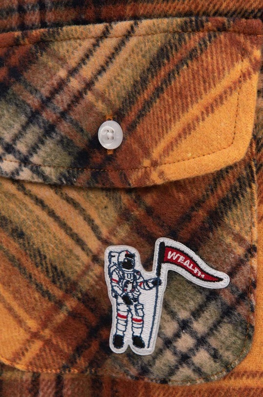 Košile s příměsí vlny Billionaire Boys Club Check Shirt B22417 ORANGE B22417 oranžová