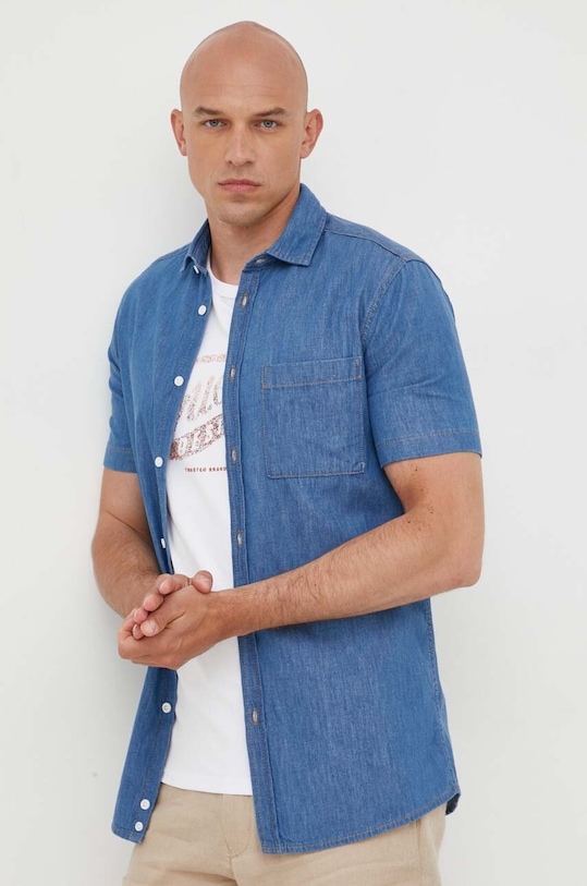 United Colors of Benetton koszula jeansowa regular niebieski 5DHJUQ02Z.902