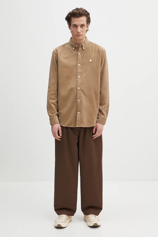 Вельветова сорочка Carhartt WIP L/S Madison Fine Cord Shirt I030580.1OYXX зелений