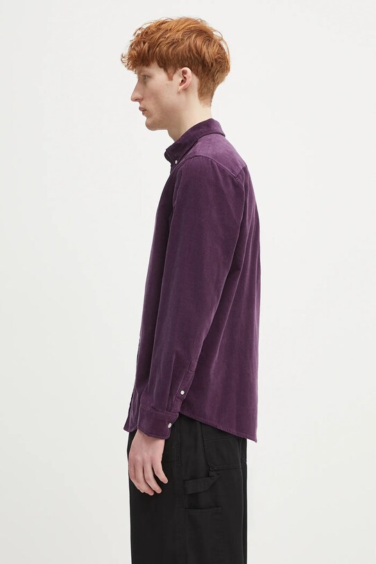 Πουκάμισο κοτλέ Carhartt WIP L/S Madison Fine Cord Shirt I030580.2W0XX μωβ SS25