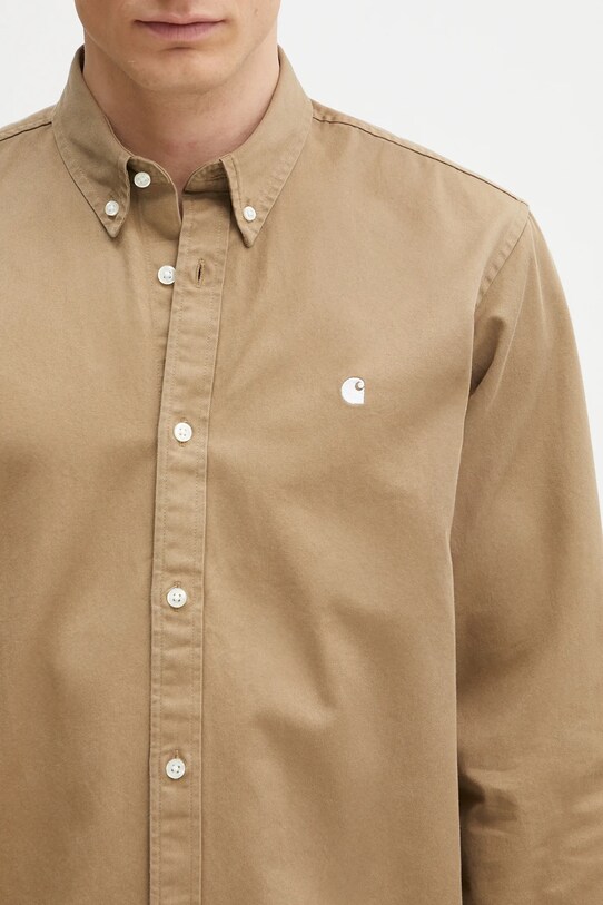 Bavlnená košeľa Carhartt WIP L/S Madison Shirt zelená I023339.1Q5XX