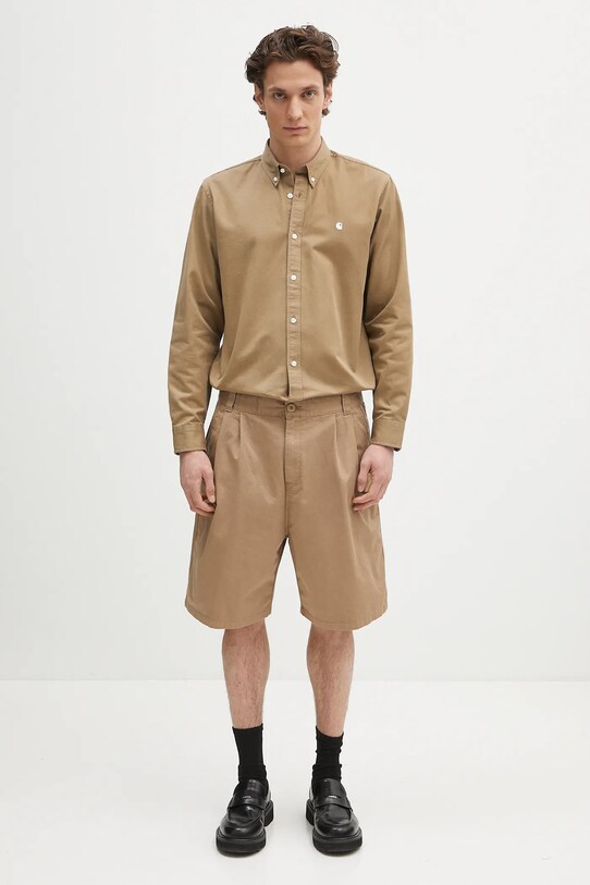 Bavlnená košeľa Carhartt WIP L/S Madison Shirt I023339.1Q5XX zelená