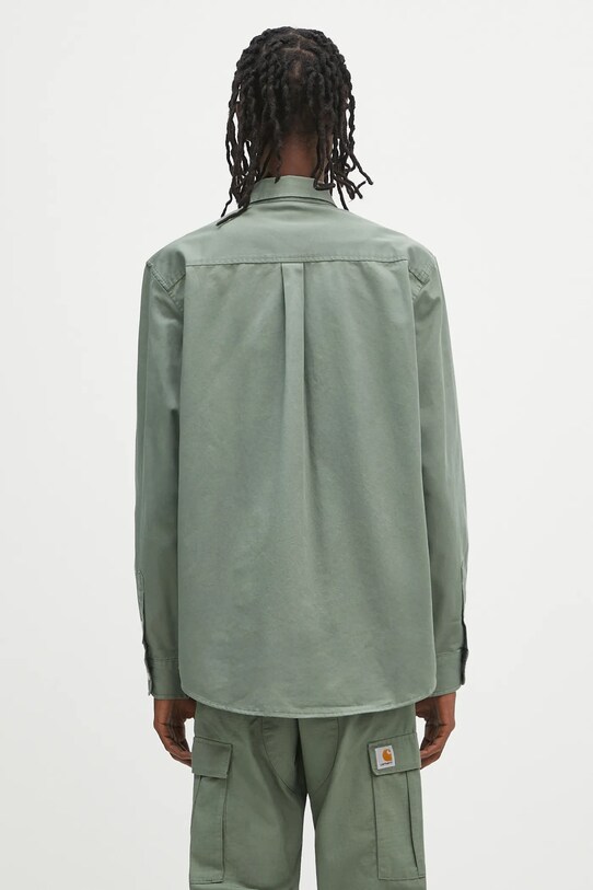 Ρούχα Βαμβακερό πουκάμισο Carhartt WIP L/S Madison Shirt I023339.22XXX πράσινο