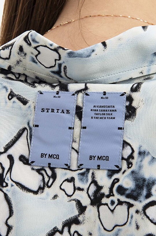 MCQ silk shirt Allover 668283RSB064138 blue