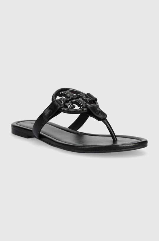Usnjene japonke Tory Burch Miller Pave 145945.006 črna SS23
