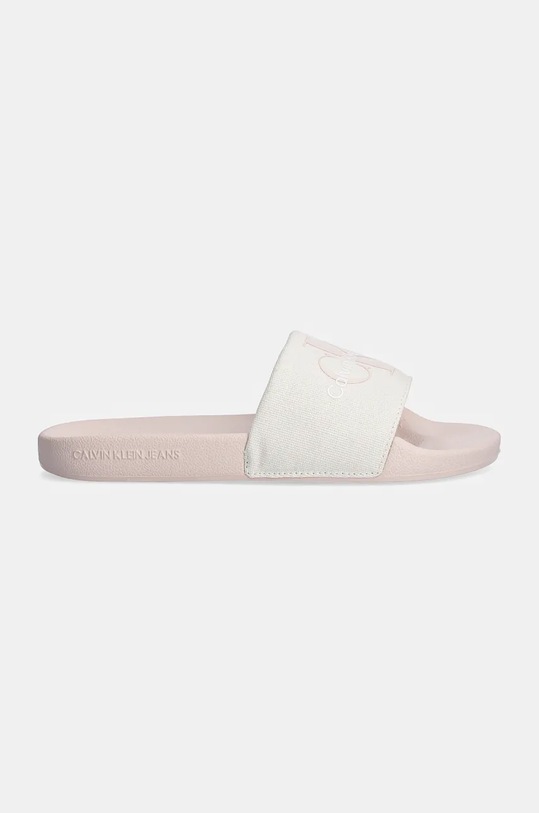 Pantofle Calvin Klein Jeans SLIDE MONOGRAM CO YW0YW00103 béžová NC24