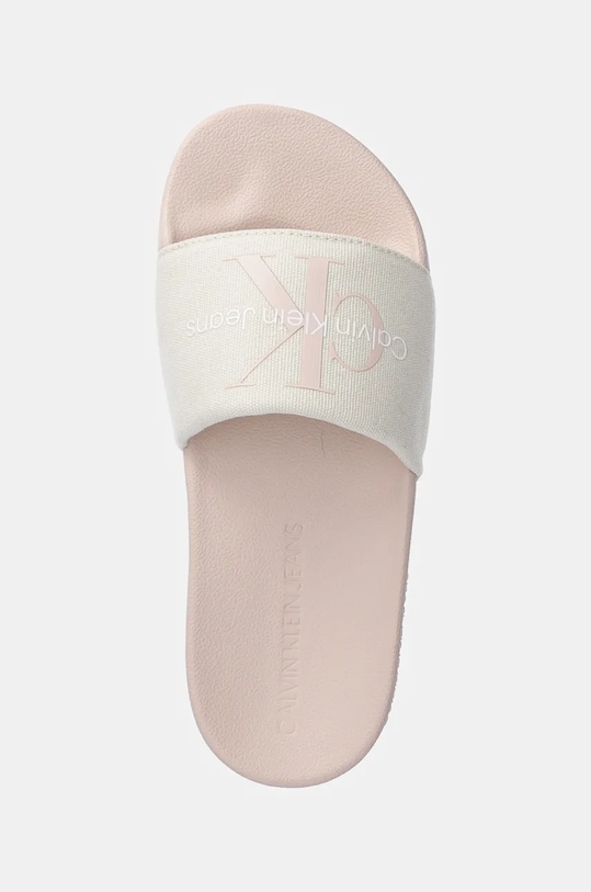 Pantofle Calvin Klein Jeans SLIDE MONOGRAM CO béžová YW0YW00103