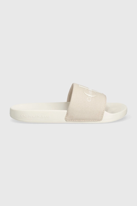 Calvin Klein Jeans papuci SLIDE MONOGRAM CO YW0YW00103 bej NC24