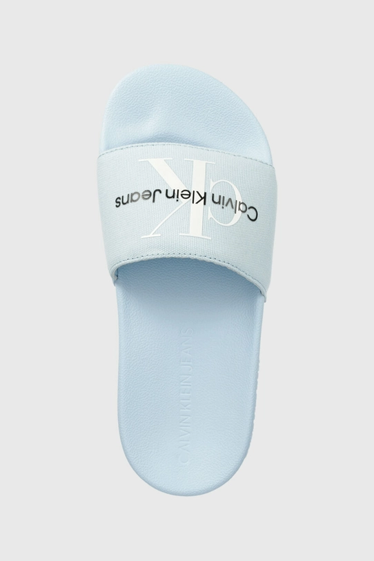 Шльопанці Calvin Klein Jeans SLIDE MONOGRAM CO блакитний YW0YW00103