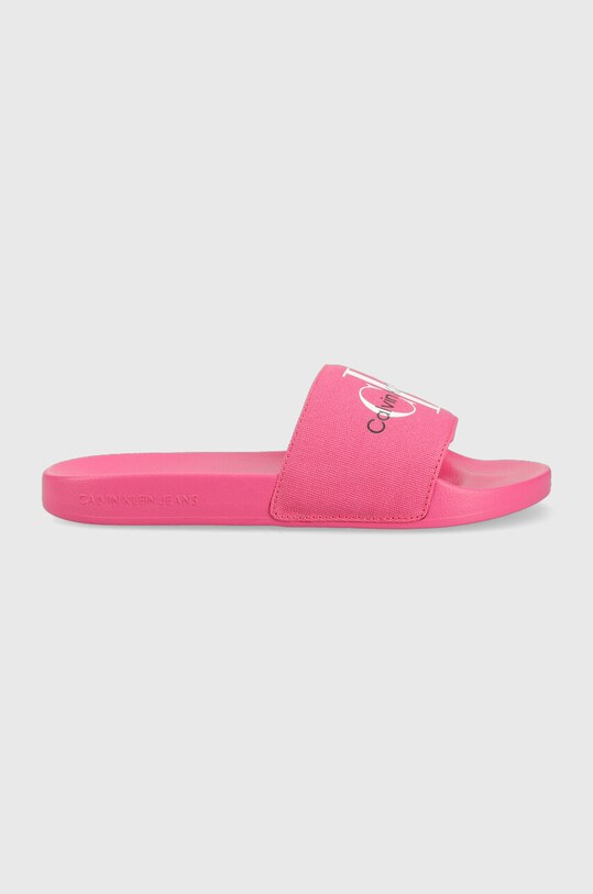 Calvin Klein Jeans klapki SLIDE MONOGRAM CO tekstylny różowy YW0YW00103