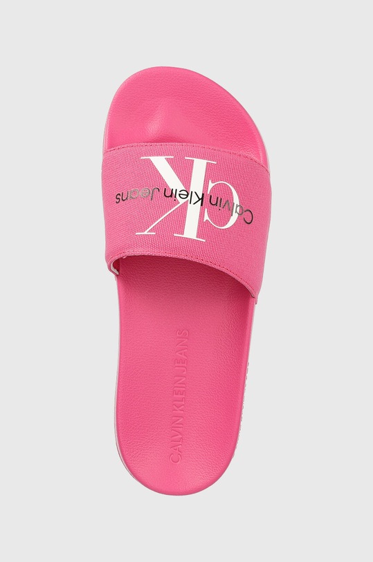 Calvin Klein Jeans klapki SLIDE MONOGRAM CO różowy YW0YW00103