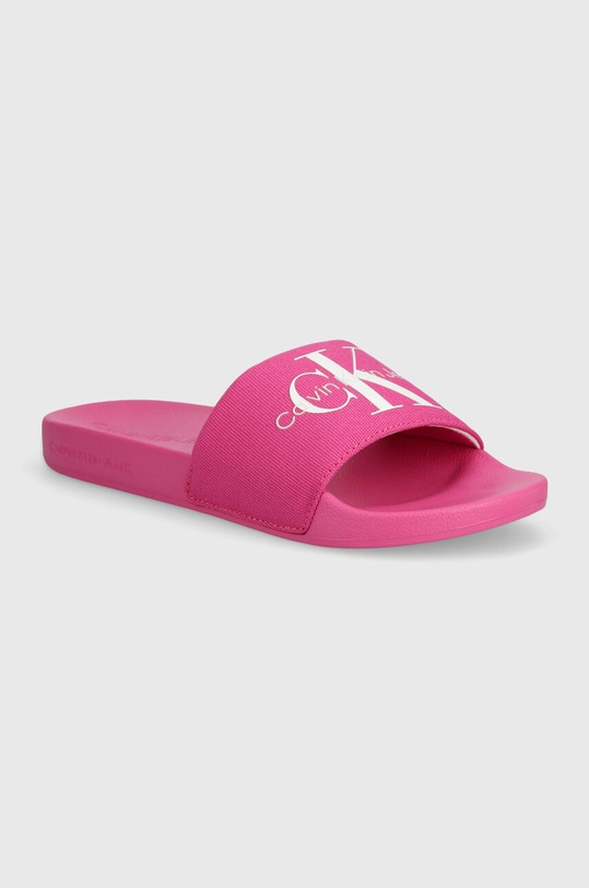 Παντόφλες Calvin Klein Jeans SLIDE MONOGRAM CO SLIDE MONOGRAM CO φλατ ροζ YW0YW00103