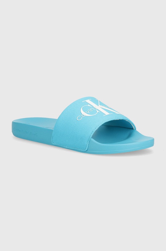 Παντόφλες Calvin Klein Jeans SLIDE MONOGRAM CO SLIDE MONOGRAM CO φλατ μπλε YW0YW00103
