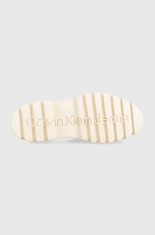 Calvin Klein Jeans klapki TOOTHY COMBAT SANDAL WEBBING YW0YW00949 beżowy