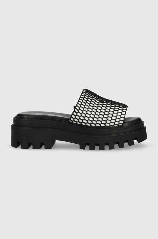 Шльопанці Calvin Klein Jeans TOOTHY COMBAT SANDAL OVER MESH платформа чорний YW0YW00950
