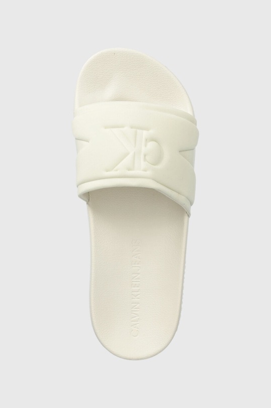 Calvin Klein Jeans klapki SLIDE HIGH/LOW FREQUENCY WN beżowy YW0YW00999