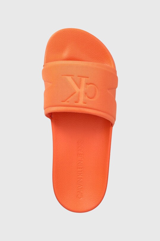 Calvin Klein Jeans klapki SLIDE HIGH/LOW FREQUENCY WN pomarańczowy YW0YW00999
